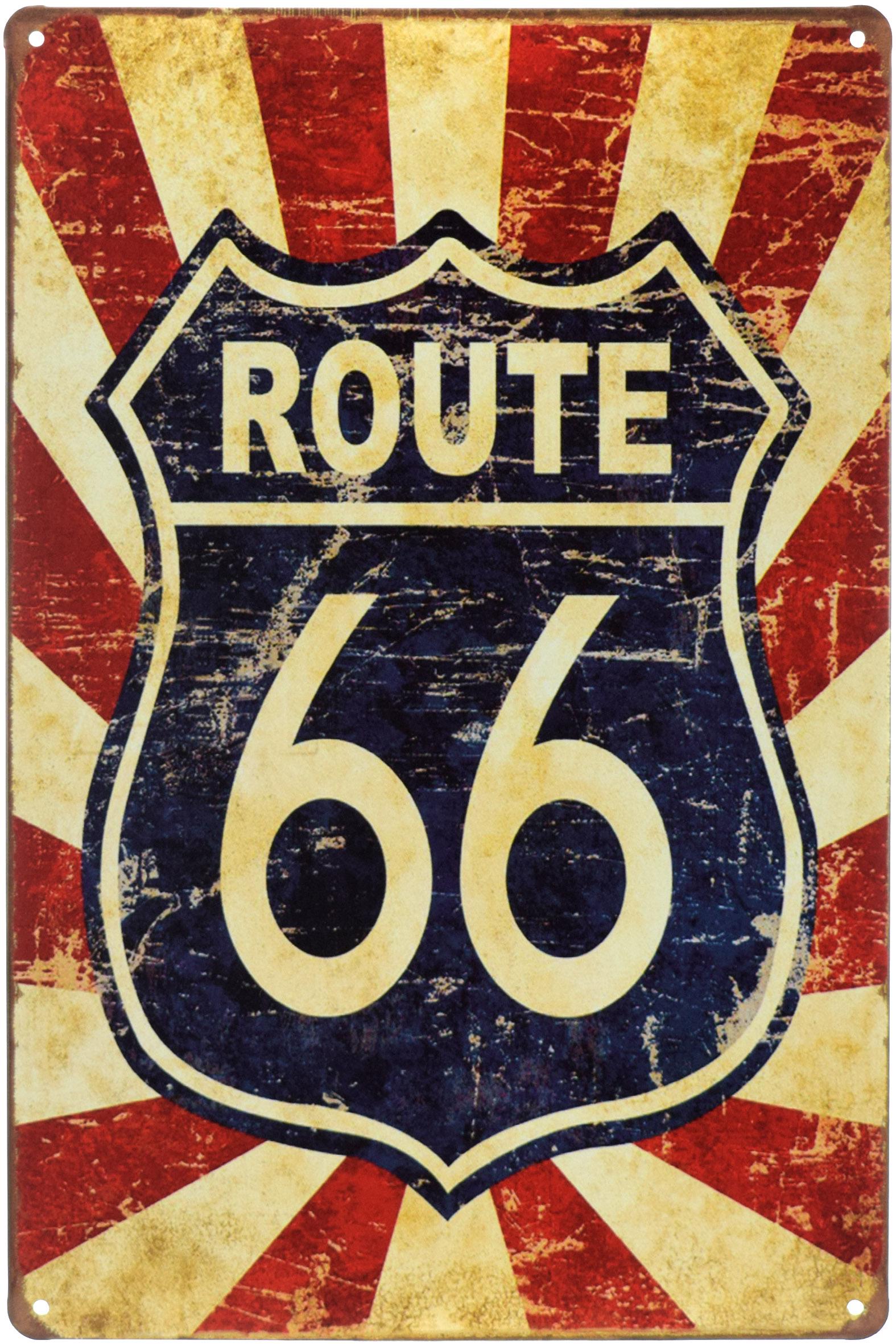 Табличка металлическая Трасса 66 Знаменитое Шоссе/Route 66 20x30 см