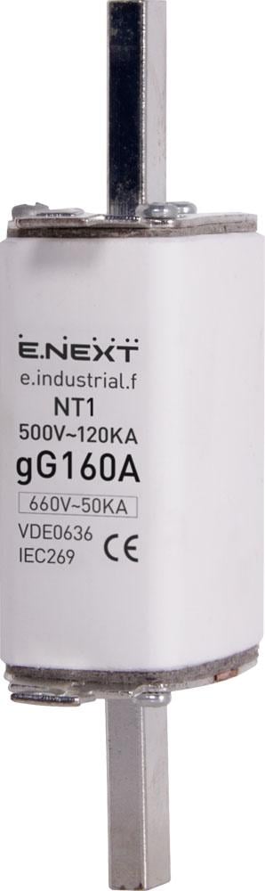 Запобіжник ножовий E.NEXT e.industrial.f.nt1.160 NT1 160А gG з плавкою вставкою (i0760014)