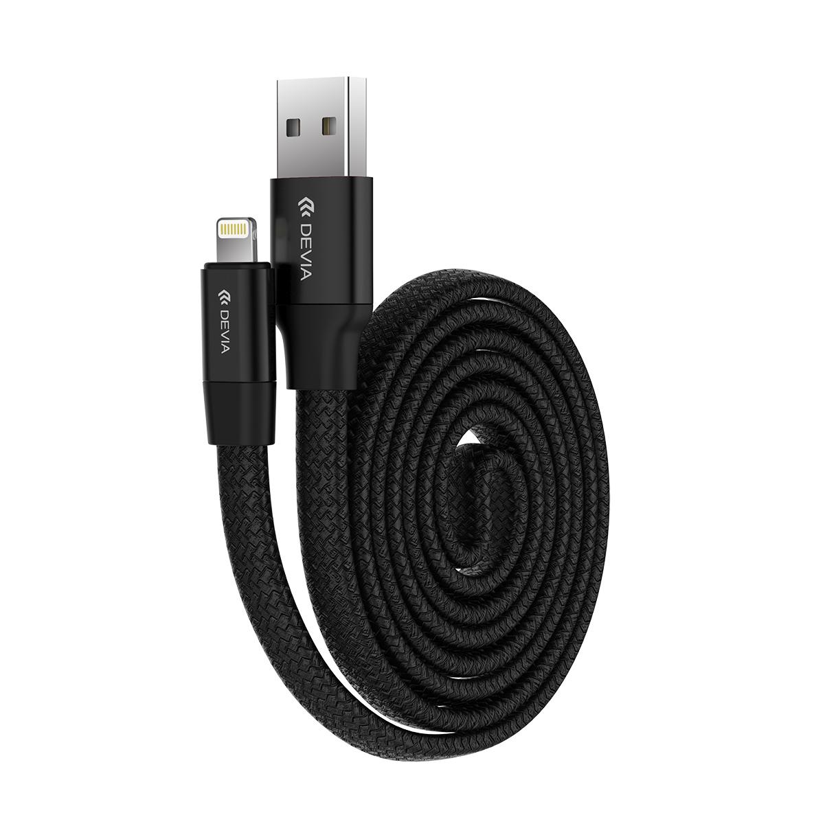 Кабель Devia Ring Y1 USB 2,0 to Lightning 2,4A 0,8 м Черный (10684)