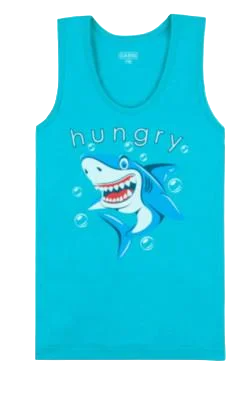 Майка детская хлопковая для мальчика Gabbi МКМ-21-2 Шарк 122 см Бирюзовый (12752)