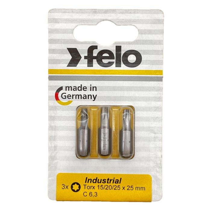 Набор бит Felo 25 мм TX15/TX20/TX25 1/4" С6,3 Вox 3 шт. 02693316 (14469)