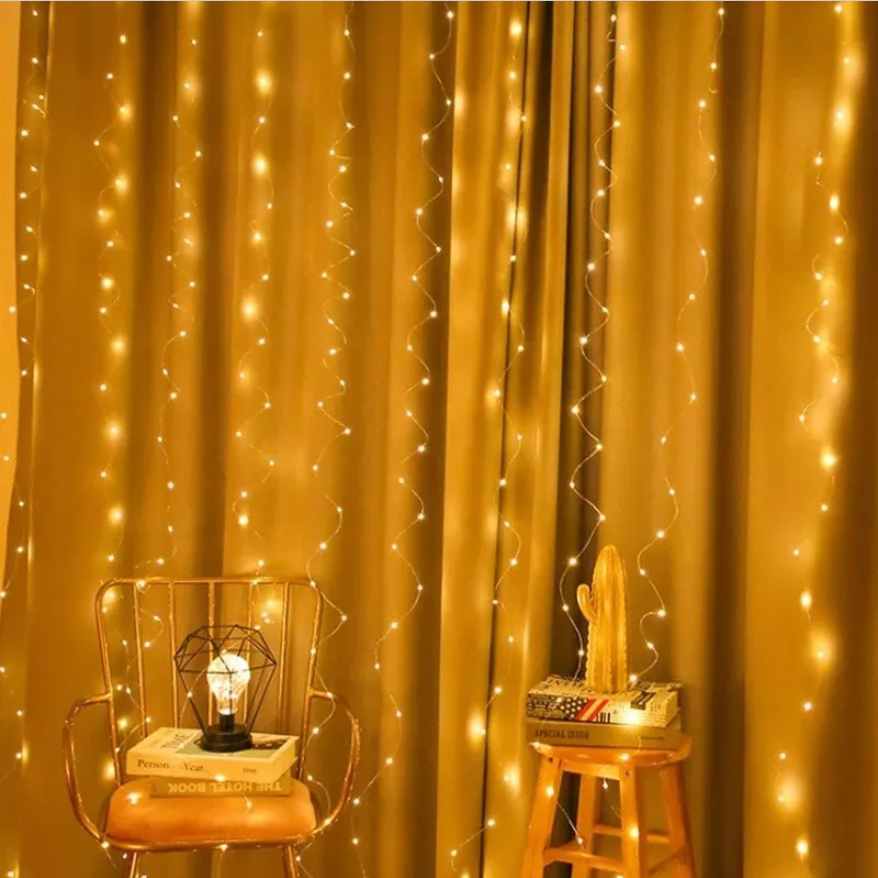 Гірлянда-штора світлодіодна Decorative Light Роса USB пульт 3х3 м Теплий білий Гірлянда-штора світлодіодна Decorative Light Роса USB пульт 3х3 м Теплий білий