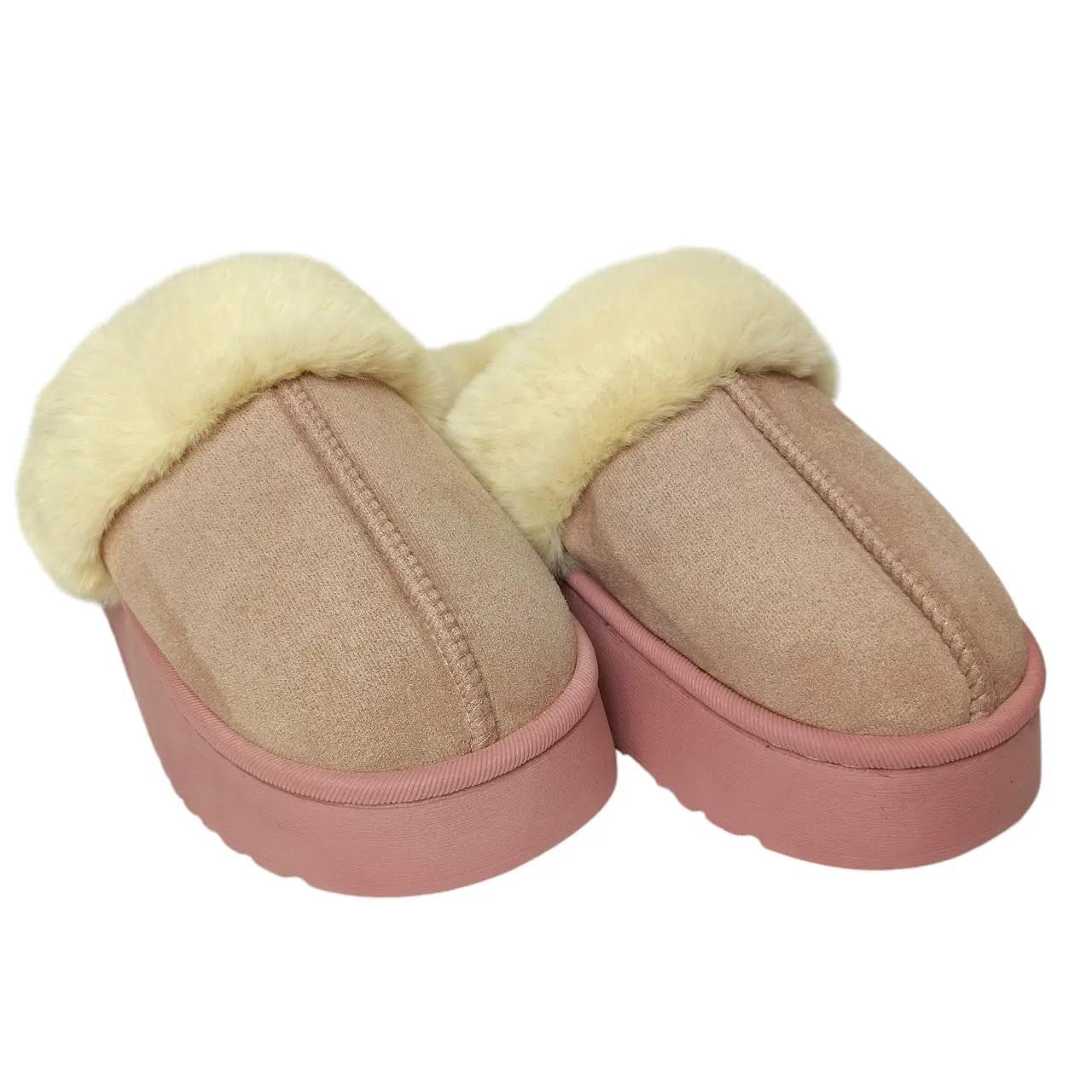 Домашние тапочки-уги женские на платформе р. 40-41 25,5-26 см Розовый  (806-розовый2)