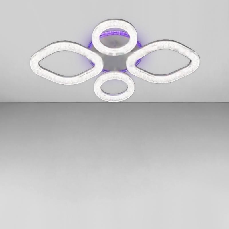 Потолочная люстра LED с подсветкой Light House SC-18200/2+2C 112W+16W 2.4G Ф700х90 Белый 