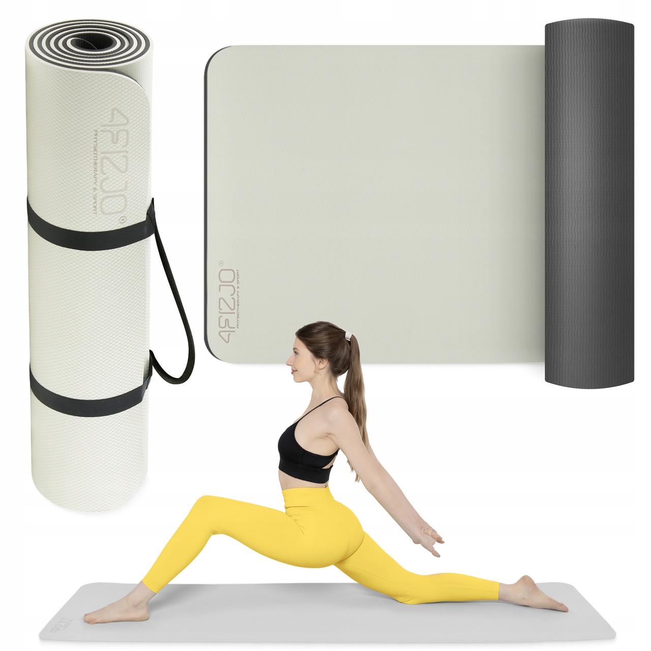 Коврик спортивный 4fizjo TPE для йоги и фитнеса 180x60x0,6 см Grey/Black (P-5907739317100) - фото 11