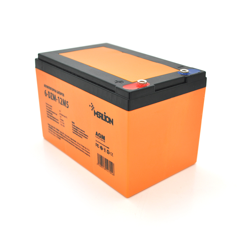 Аккумулятор тяговый AGM Merlion 12v 12ah m5 для электровелосипеда Orange (YUT_V863)