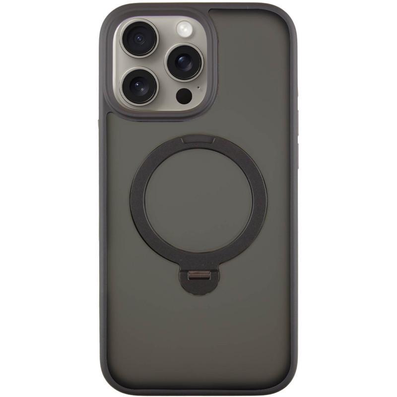 Противоударный чехол Metal Buttons with MagSafe Colorful HQ Ring для Apple iPhone 14 Pro Max (6.7") Black