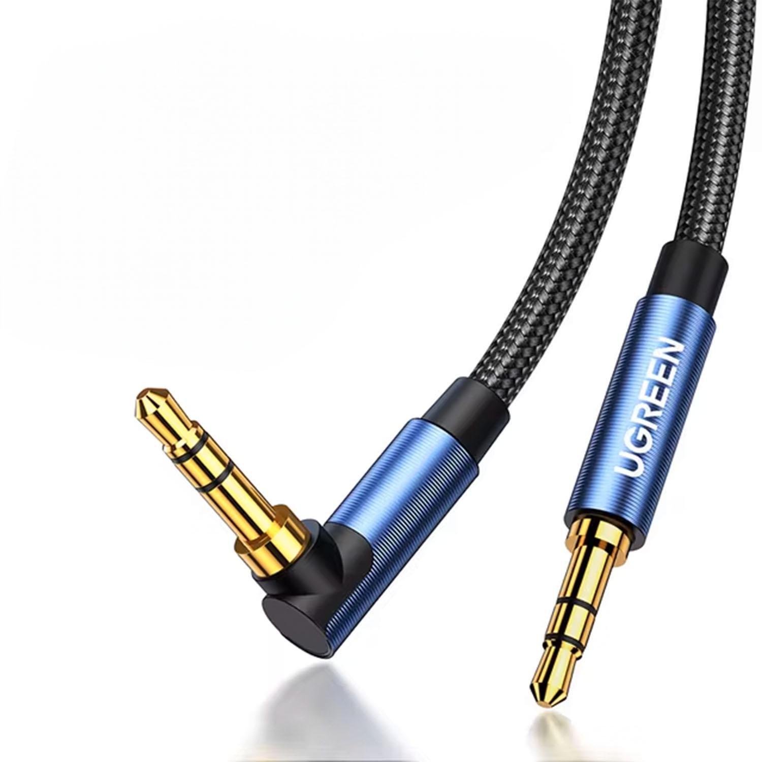 Кабель UGREEN 3.5 мм minijack стерео AUX TRS 3-пиновая нейлоновая оплетка 1,5 м Черный (60180)