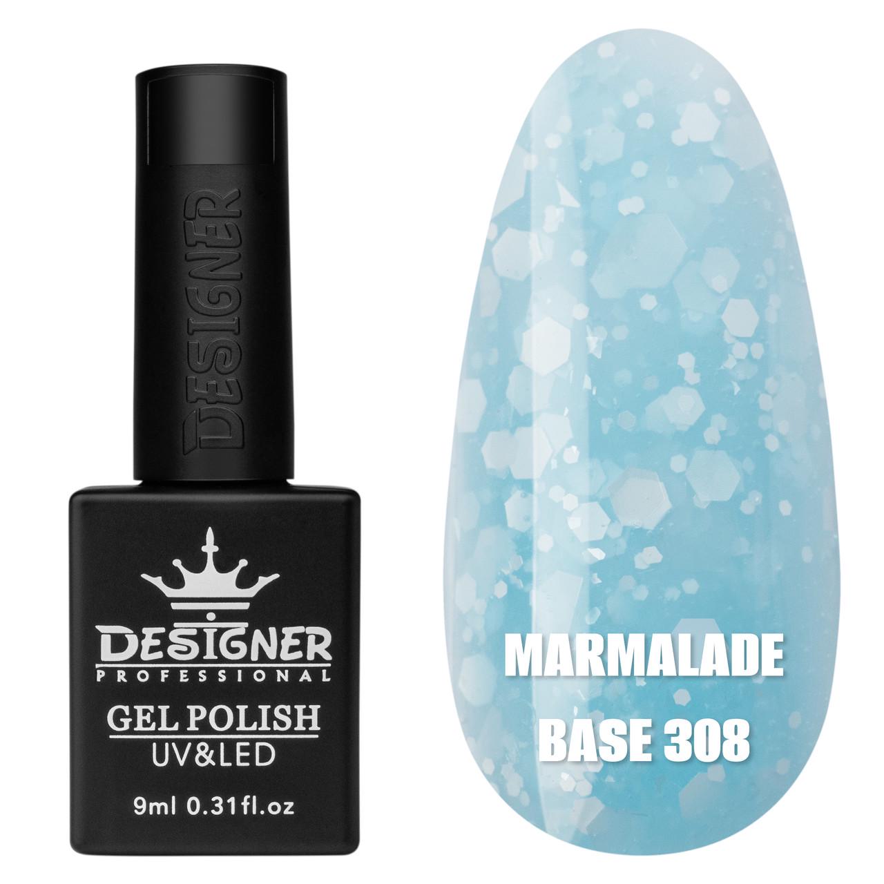 База цветная камуфлирующая Marmalade base Дизайнер шестигранниками 9 мл 308