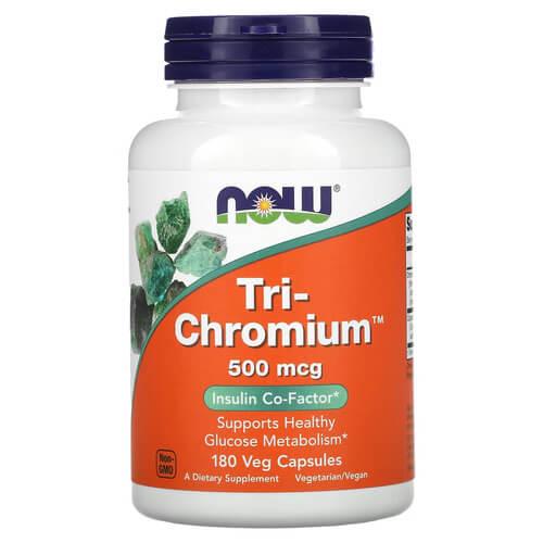 Хром NOW Tri-Chromium 500 mcg 180 капс. (NOW-01426)