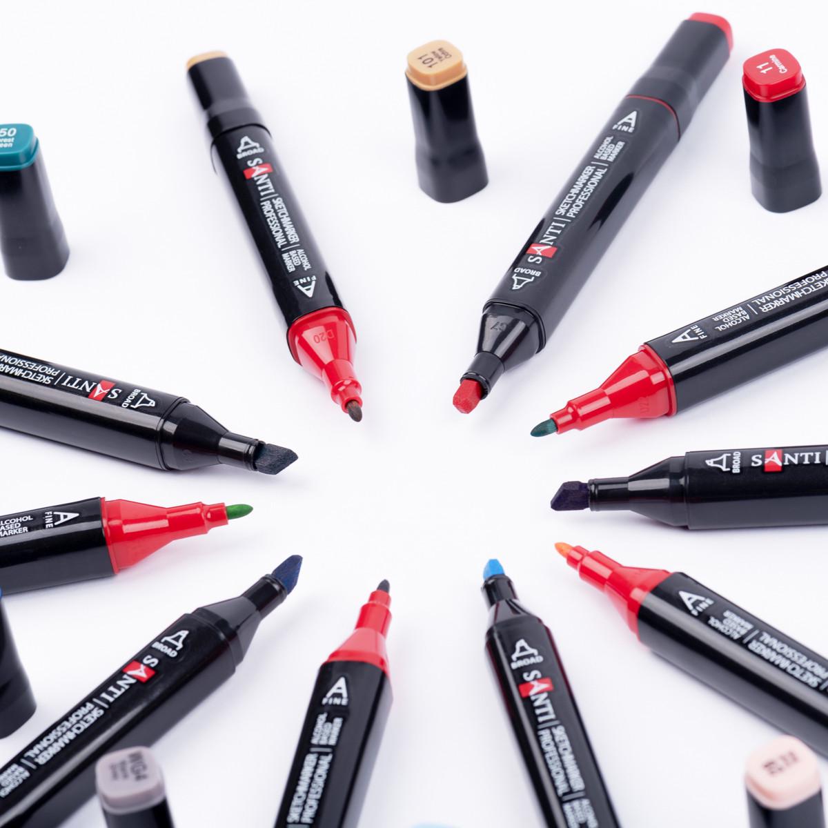 Набор скетч-маркеров Santi Professional в сумке на спиртовой основе 80 шт. (390601) - фото 4