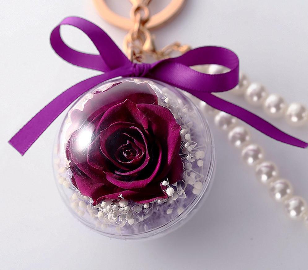 Брелок SUNROZ со стабилизированным розой в колбе Темно-Фиолетовый (SUN6213)