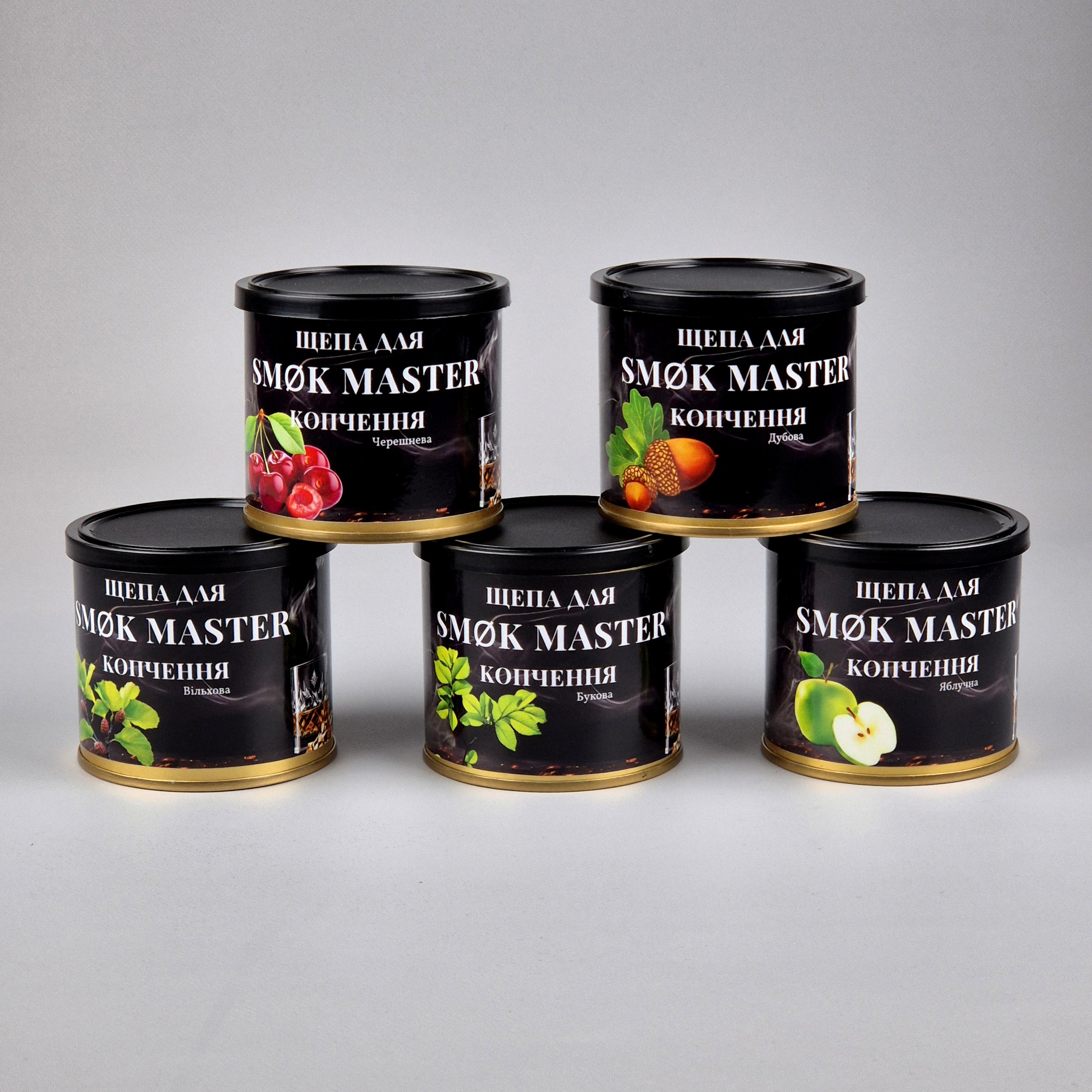 Набор щепки для копчения коктейлей виски Smoke Master Черешня/Яблоко/Бук/Ольха/Дуб (06A)