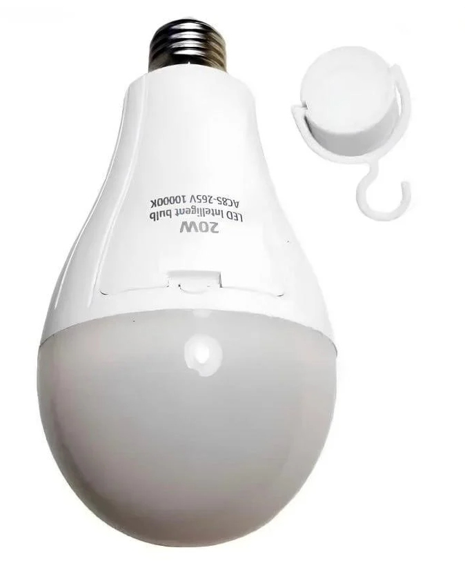 Лампа светодиодная автономная Rainberg 20W E27 6400К с аккумулятором 18650 2 шт.