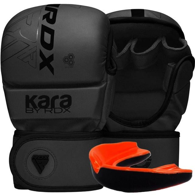 Перчатки для ММА RDX F6 KARA Matte Plus капа в комплекте L/XL Черный (18066795) - фото 1