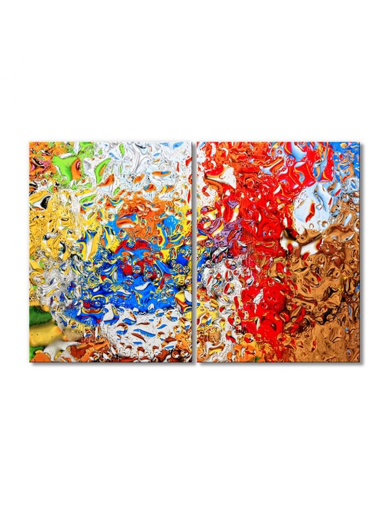 Картина модульная Радужная мозаика мокрого стекла 2 модуля 40х60 см