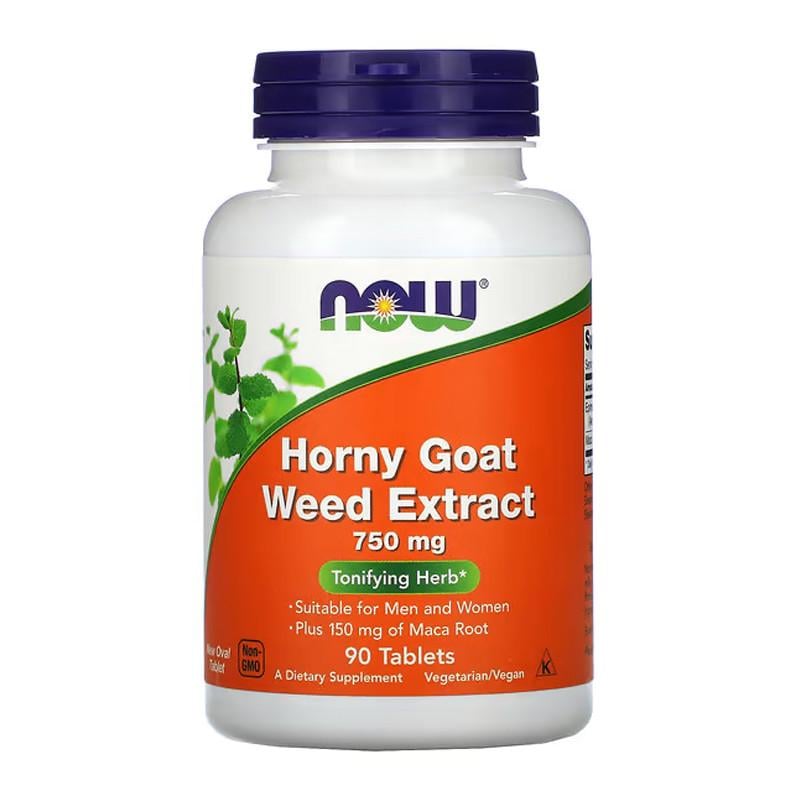 Екстракт епімедіуму NOW Horny Goat Weed Extract 750 мг 90 капс. (19606-01)