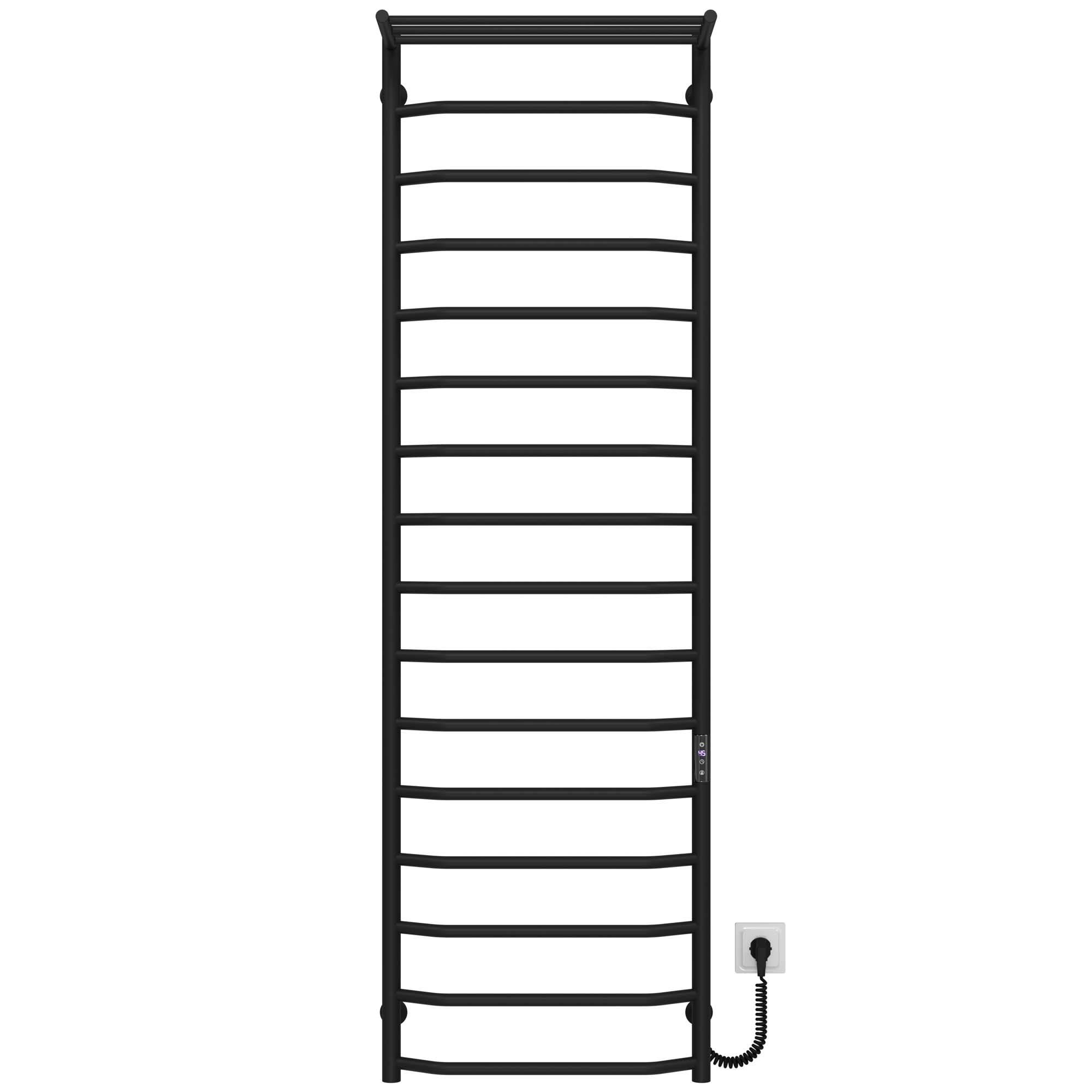 Полотенцесушитель электрический Deffi Трапеция П16 JD03 правое подключение нержавеющая сталь 500x1700 мм Черный (C.TP.170.50.16.EBR1)