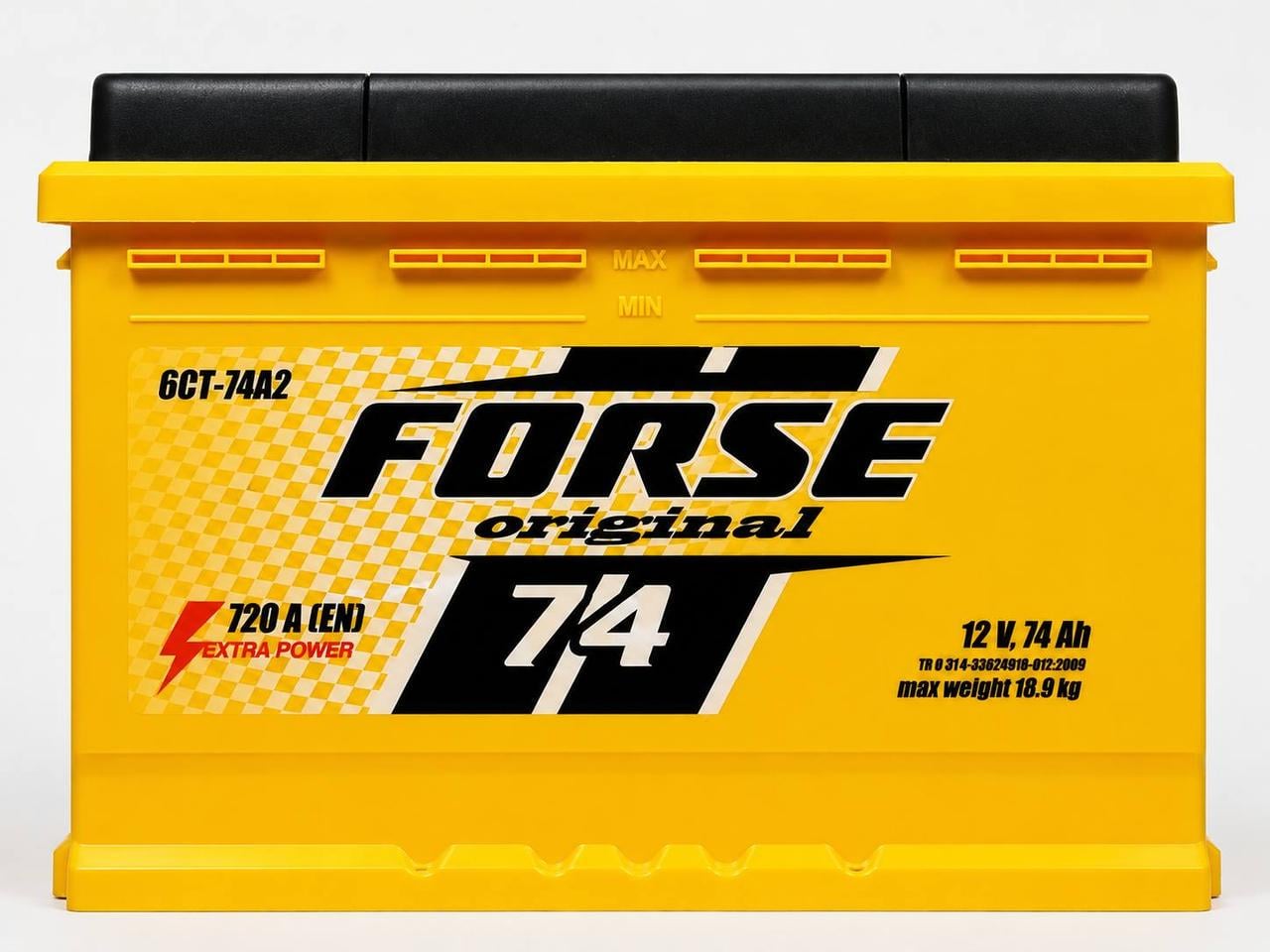 Аккумулятор автомобильный Forse 74 Ah 720A R+ 12V (3149498819)
