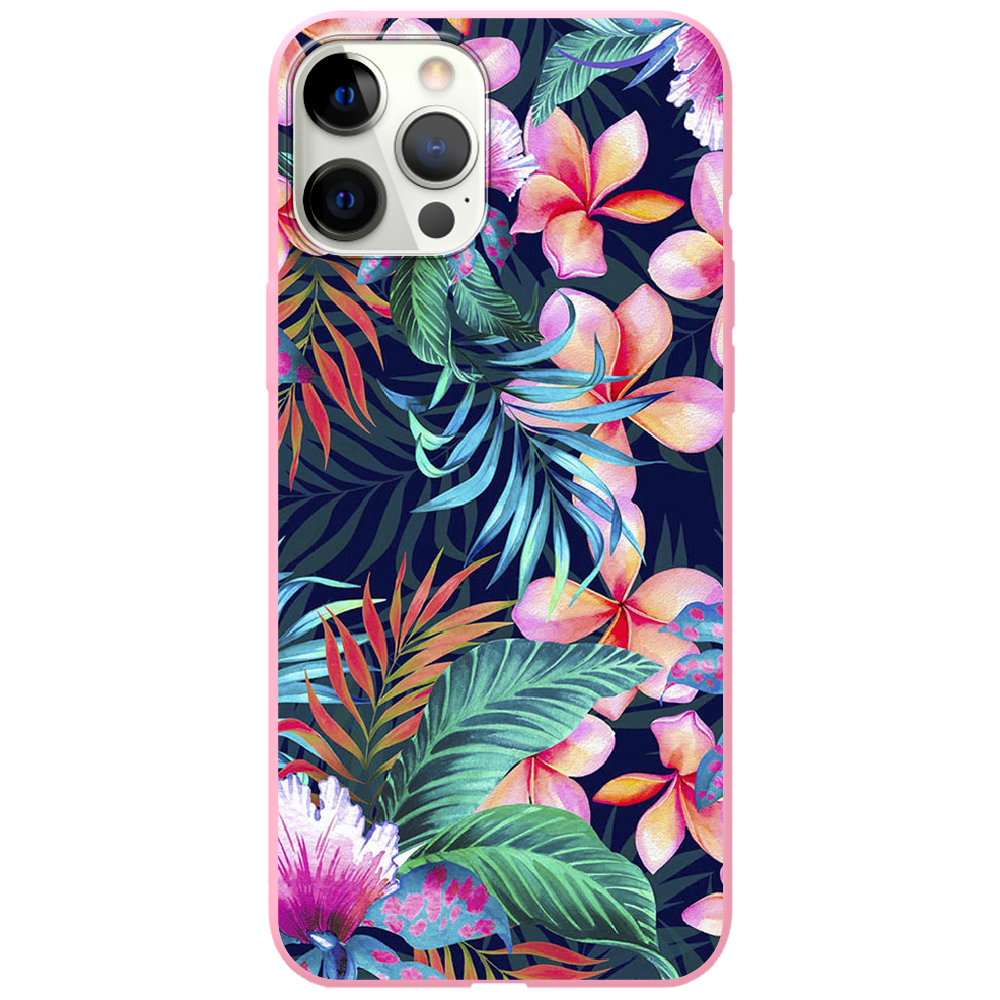 Чохол Boxface iPhone 12 Pro flowers in the tropics Рожевий силікон (41086-up1971-43059)