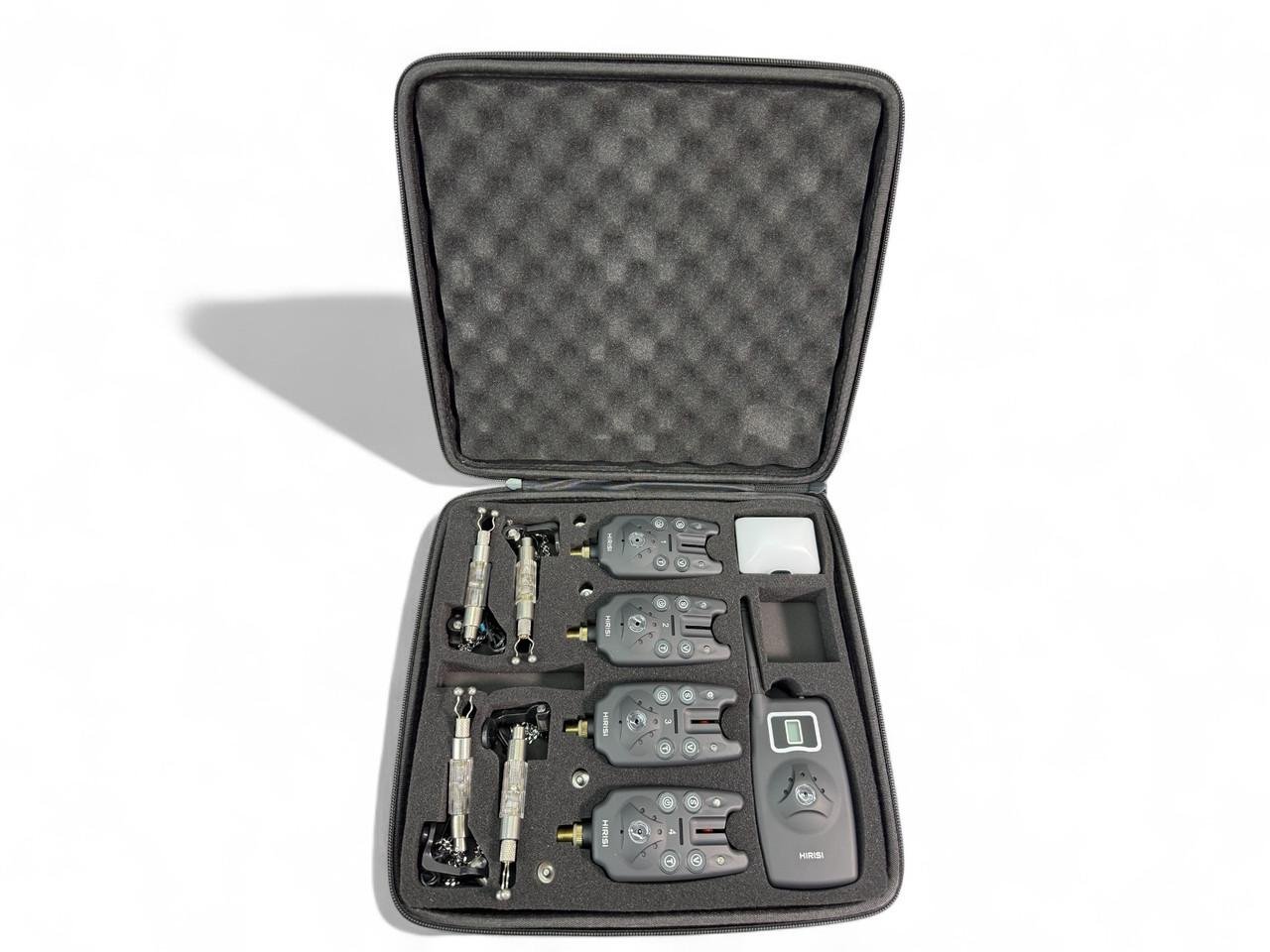 Карповые сигнализаторы поклевки с свингерами Hirisi набор 4/1 и лампа (B1203D)