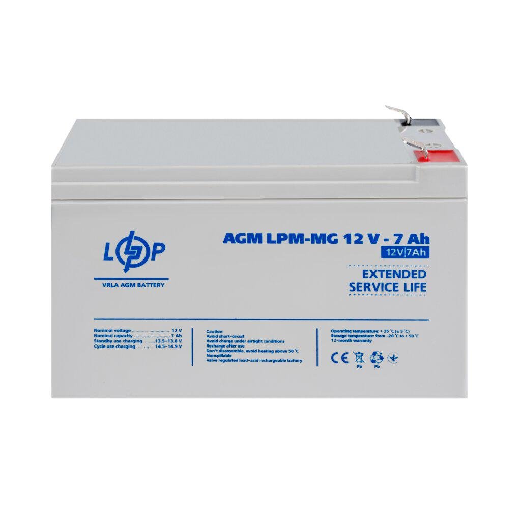 Акумулятор для ДБЖ мультигелевий LogicPower LPM-MG 12V 7 Ah 800 циклів (LP6552)