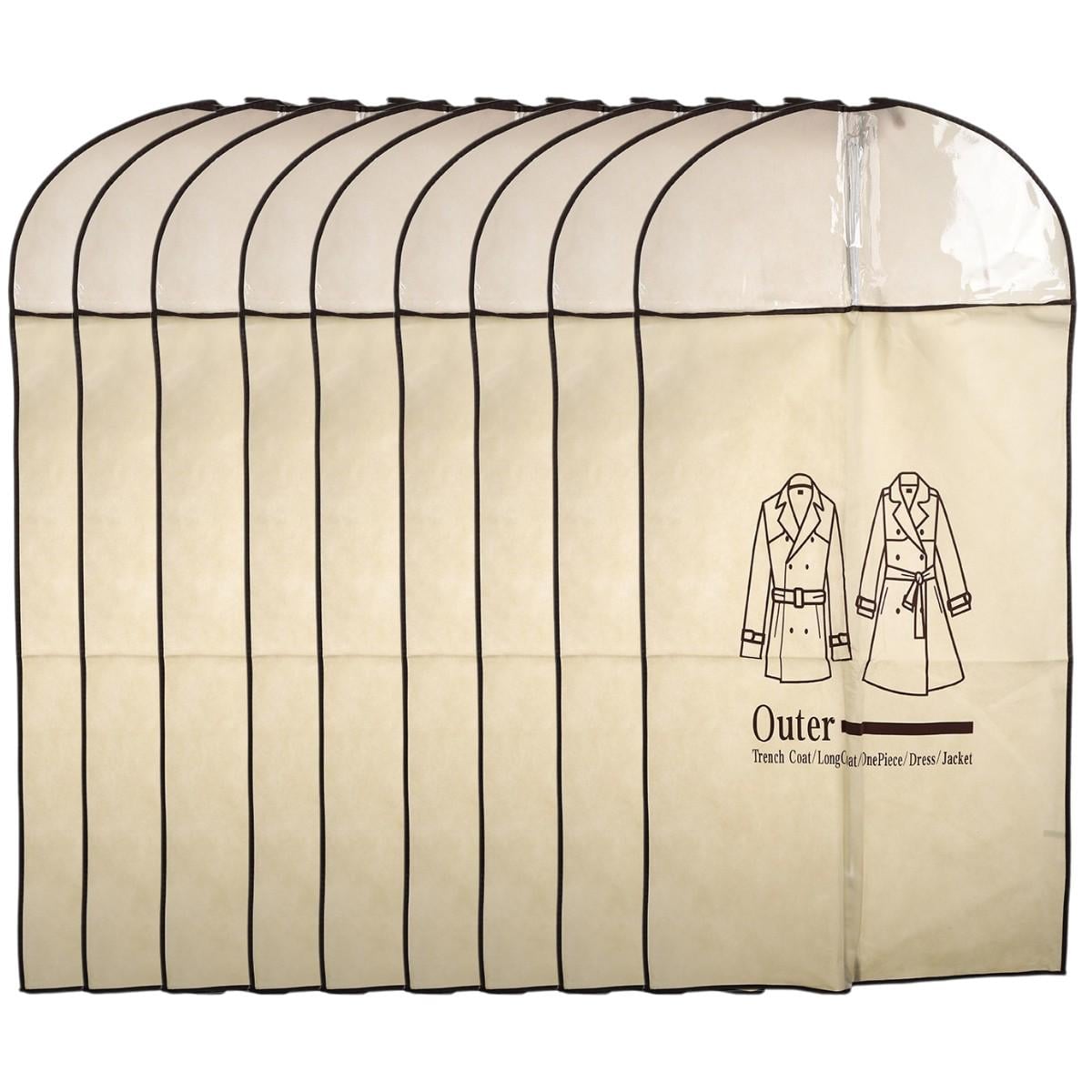 Набор чехлов для одежды Garment Bag для хранения и перевозки вещей на молнии 10 шт. 60х120 см