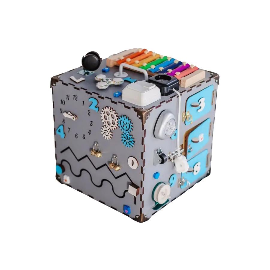 Игрушка детская деревянная Temple Group TG200090 Бизикуб 30х30х30 см Серый Игрушка детская деревянная Temple Group TG200090 Бизикуб 30х30х30 см Серый