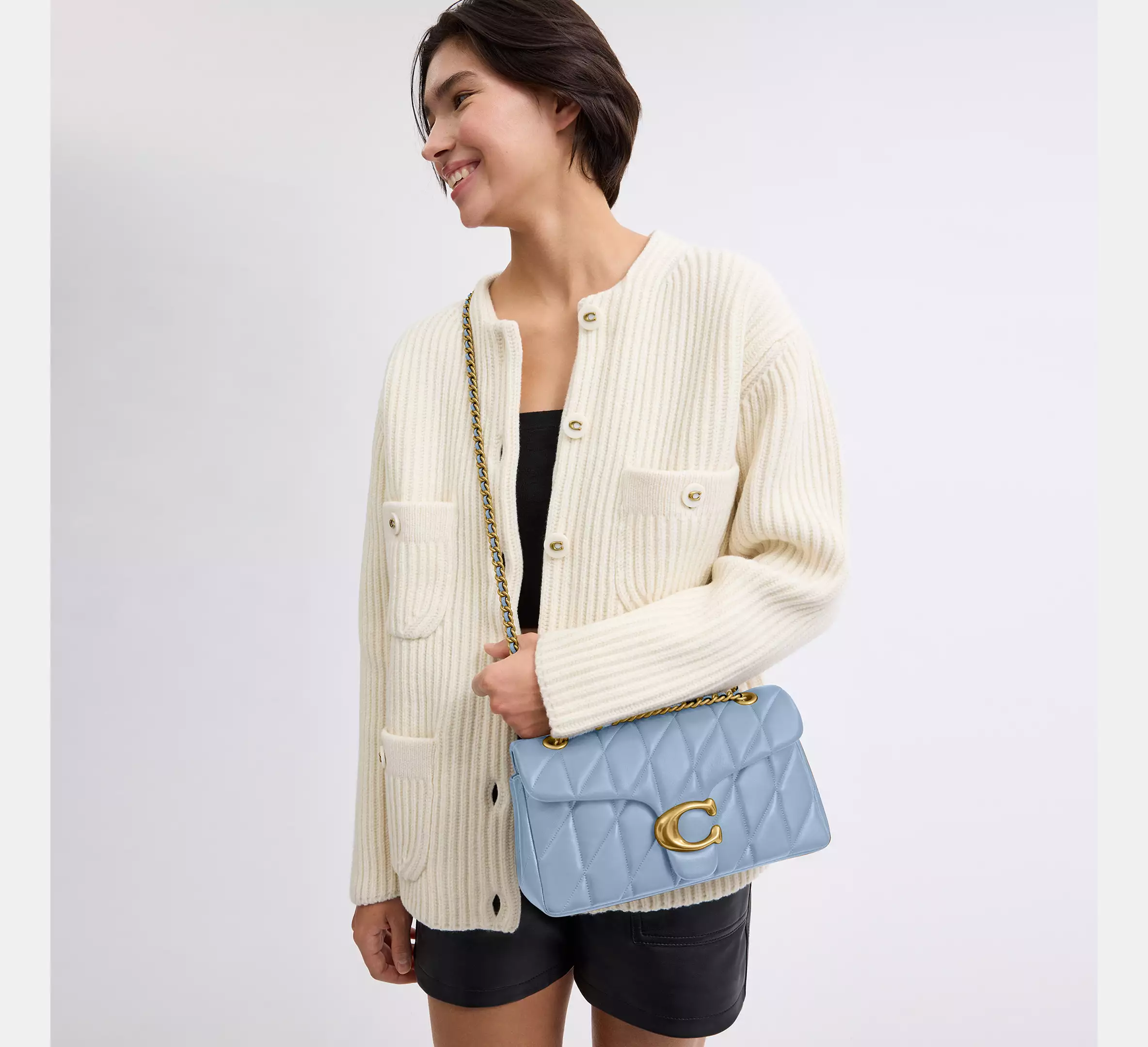 ᐉ Сумка Coach Tabby Shoulder Bag 26 With Pillow Quilting Brass