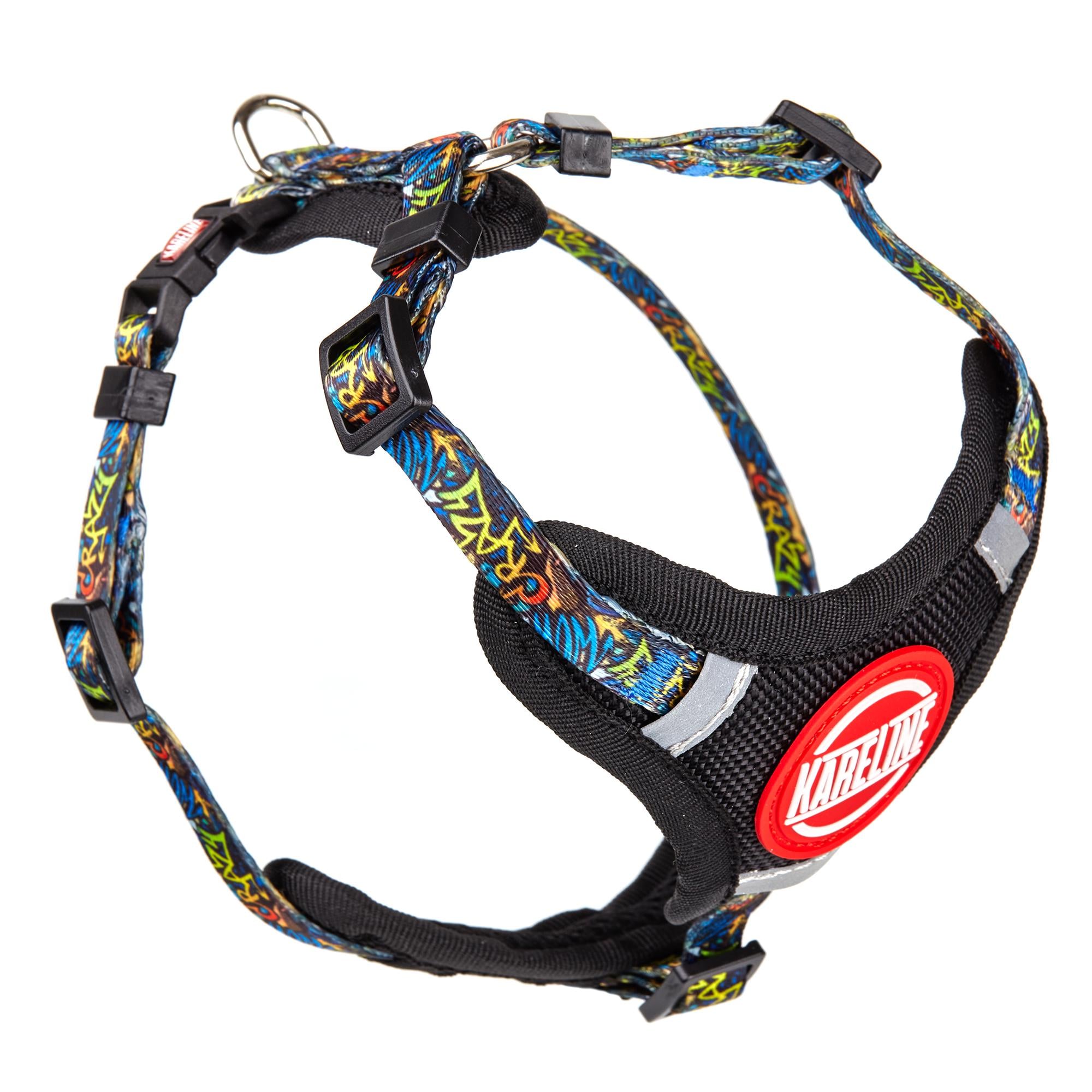 Шлея KareLine CRAZY из нейлона с узором 15 мм А 320-480 мм В 400-500 мм (0885/5)