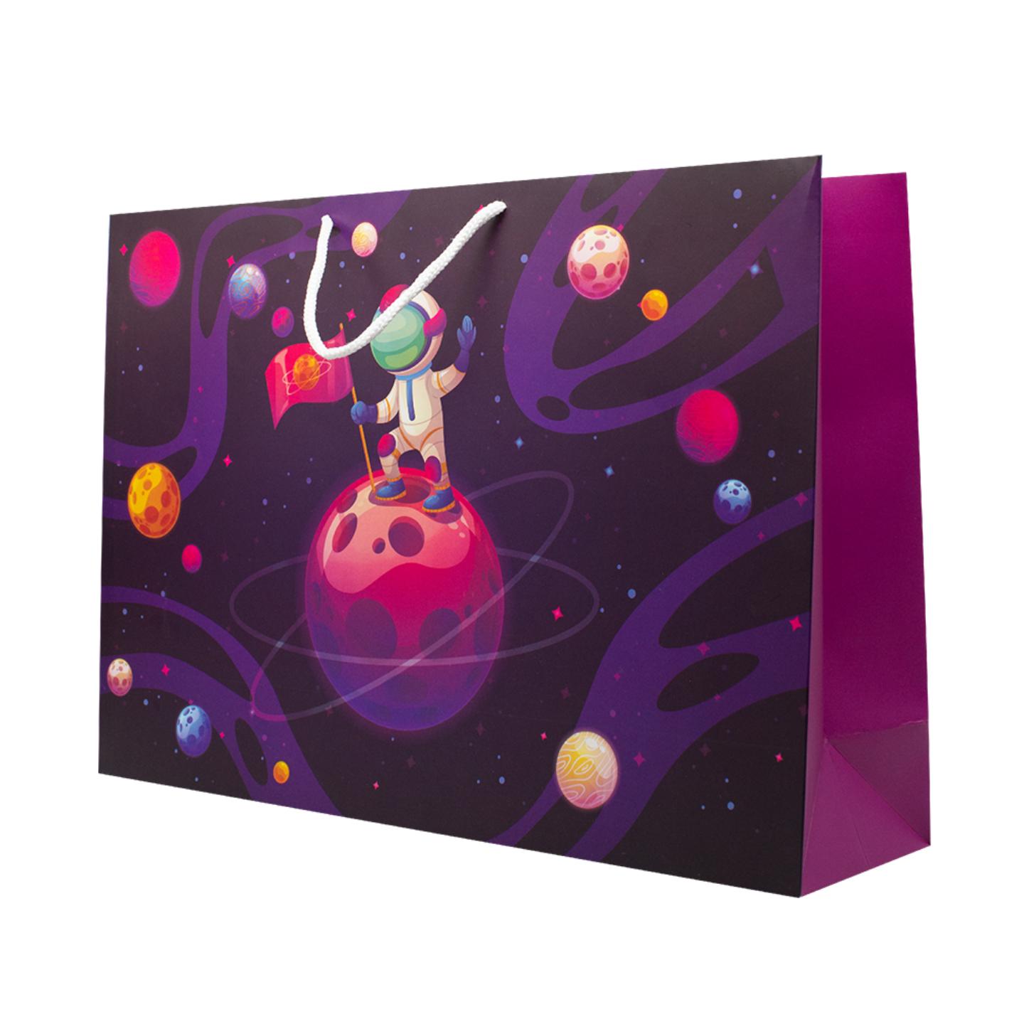 Пакет подарочный XL12MS Космонавт 32x42 см (НФ-00005356)