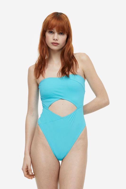 Купальник женский сплошной бандо H&M L Голубой (17510)