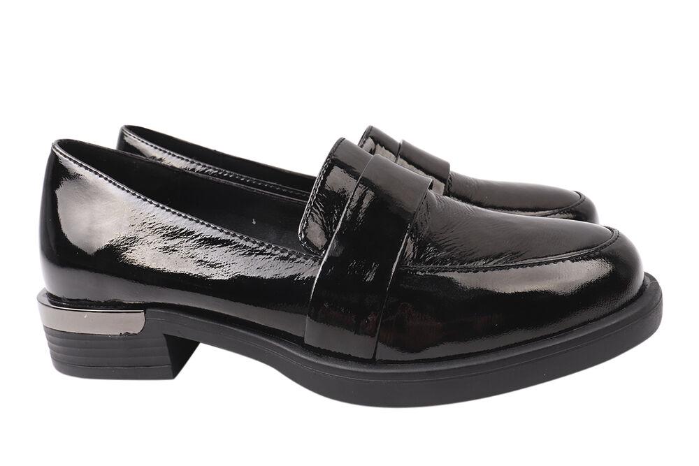 Туфли женские Farinni из лаковой кожи на низком ходу р. 40 Черный (135-21DTC)