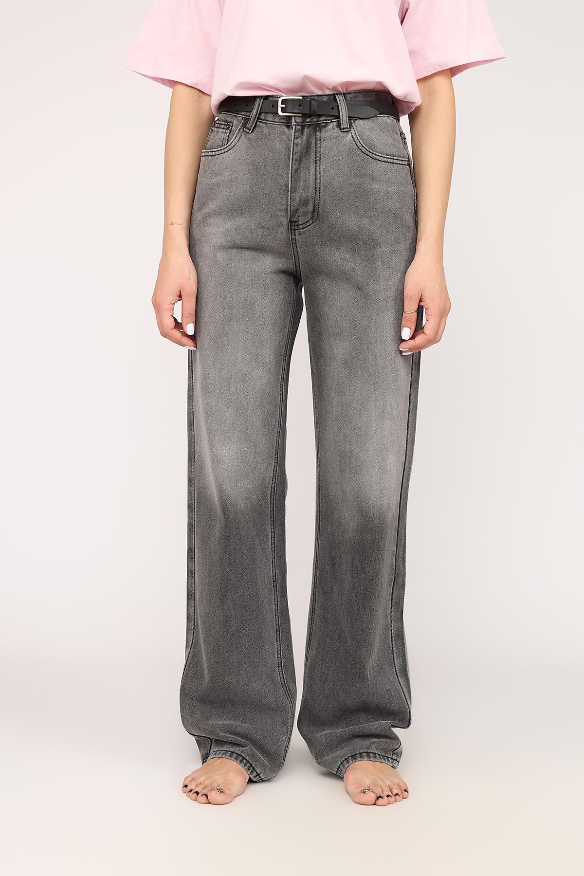 Джинсы женские Straight ЦБ-00267824 р. 40 Серый (SKT001039124)