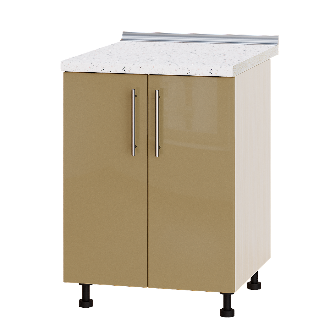 Шкаф нижний Эверест Модерн модуль под мойку Н84-600 60х47х85 см Мокко глянец/Дуб Молочный (05717)