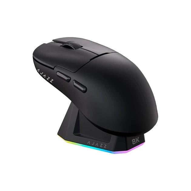 Мышь беспроводная Ajazz Aj159 Pro PixArt PAW3395 8000Hz с RGB док-станцией Black