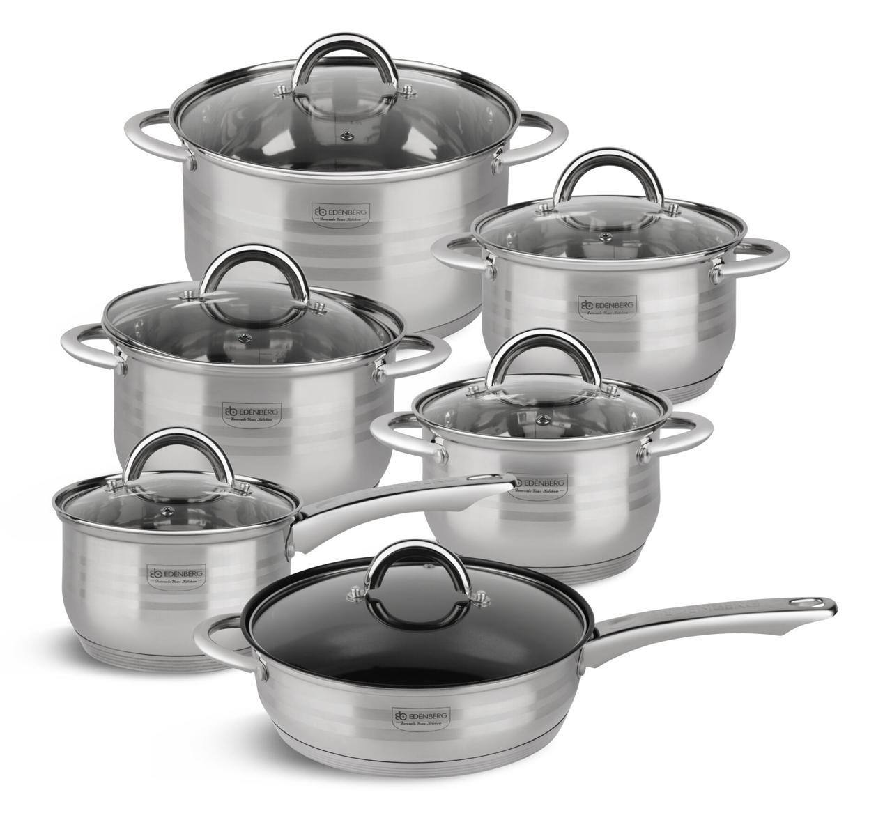 Набір каструль Edenberg 12 пр. з нержавіючої сталі (EB-4007) Набір каструль Edenberg 12 пр. з нержавіючої сталі (EB-4007)