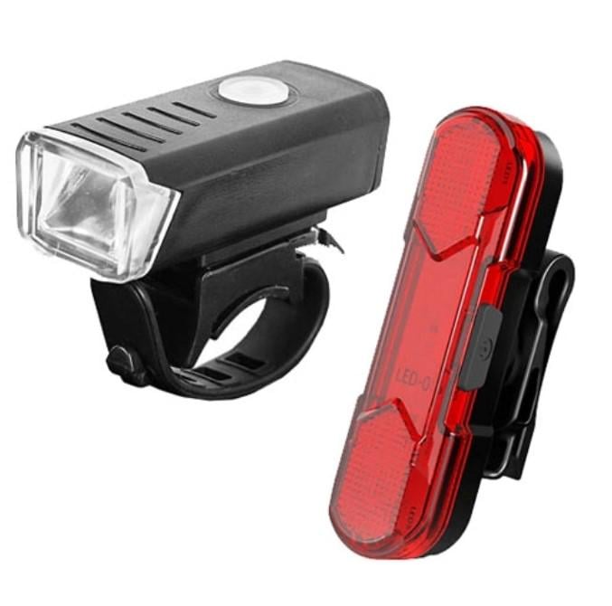 Фонарь велосипедный с задним габаритом на аккумуляторе ЗУ с micro USB (109-10828350)