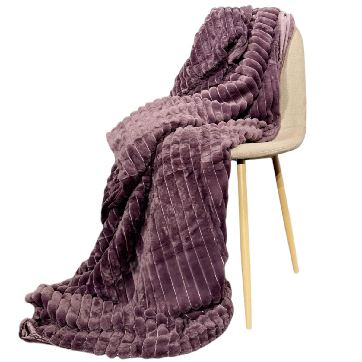 Плед Koloco Королевский шарпей евро 200х230 см Фиолетовый (38403) - фото 3 Плед Koloco Королевский шарпей евро 200х230 см Фиолетовый (38403) - фото 3
