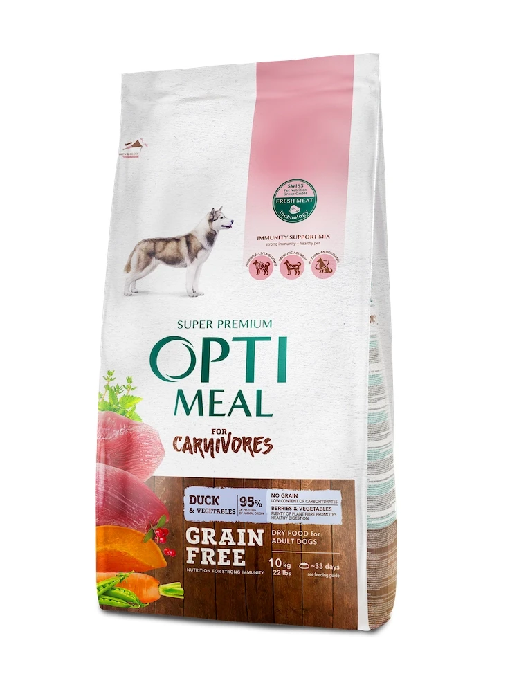 Корм сухой Optimeal Dogs Grain Free Duck & Vegetables для взрослых собак 10 кг