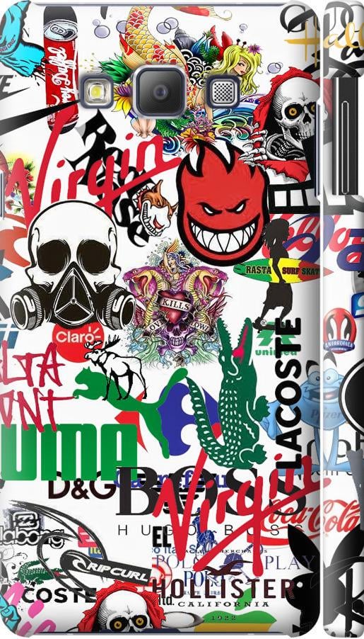 Чехол на Samsung Galaxy A7 A700H Many different logos (4022m-117-42517)