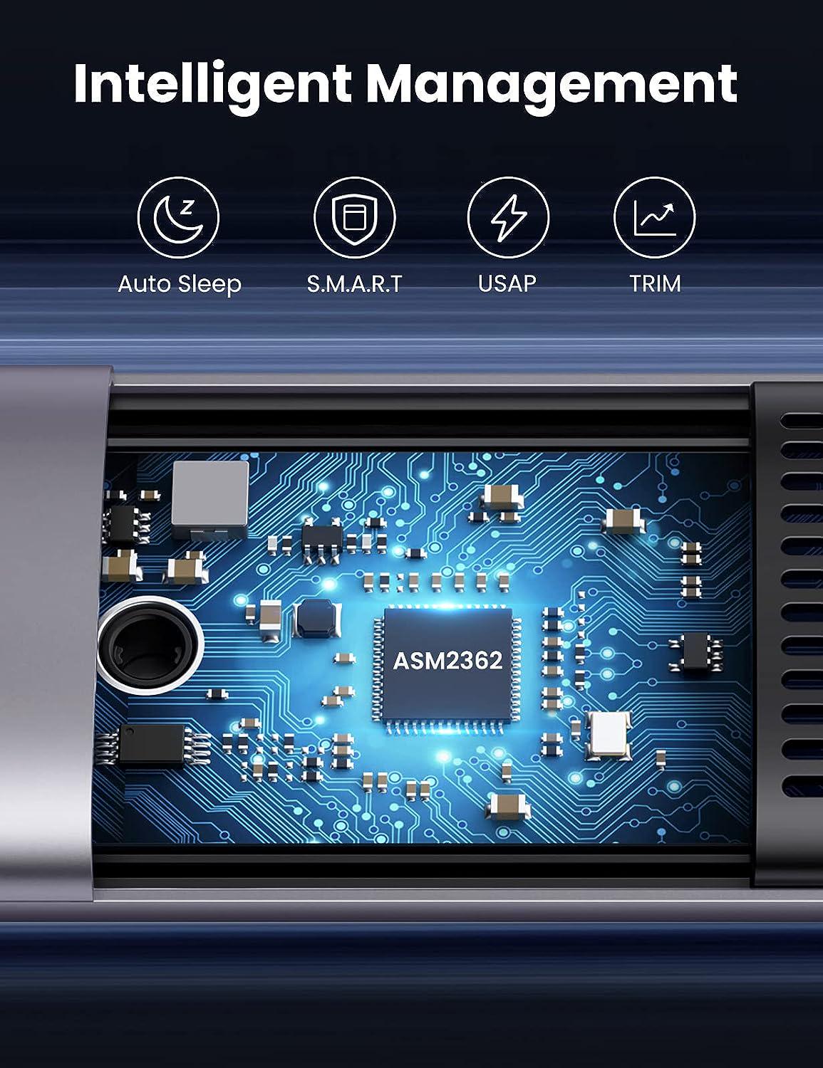 Корпус UGREEN для M.2 NVME SSD PCI-e дисков 10 Гбит/с Type-C/USB Порты M и B&M 2242/2280 Серый (70532) - фото 4 Корпус UGREEN для M.2 NVME SSD PCI-e дисков 10 Гбит/с Type-C/USB Порты M и B&M 2242/2280 Серый (70532) - фото 4