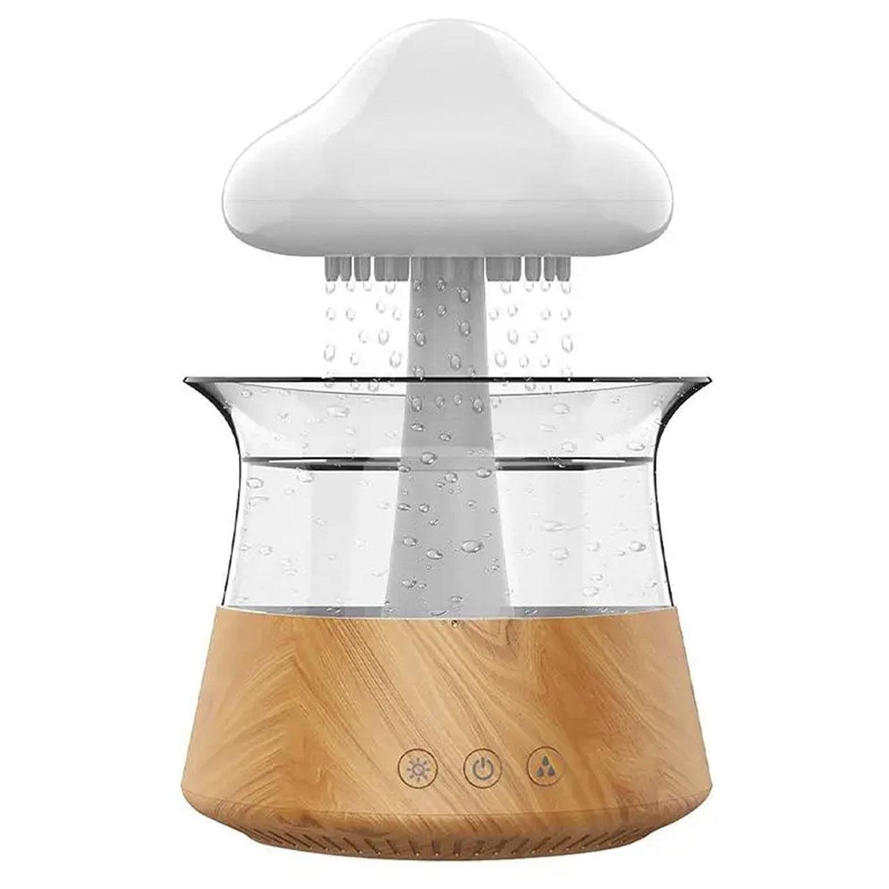 Увлажнитель воздуха Rainforest гриб с эффектом дождя с подсветкой Светлое дерево (1801248) - фото 7