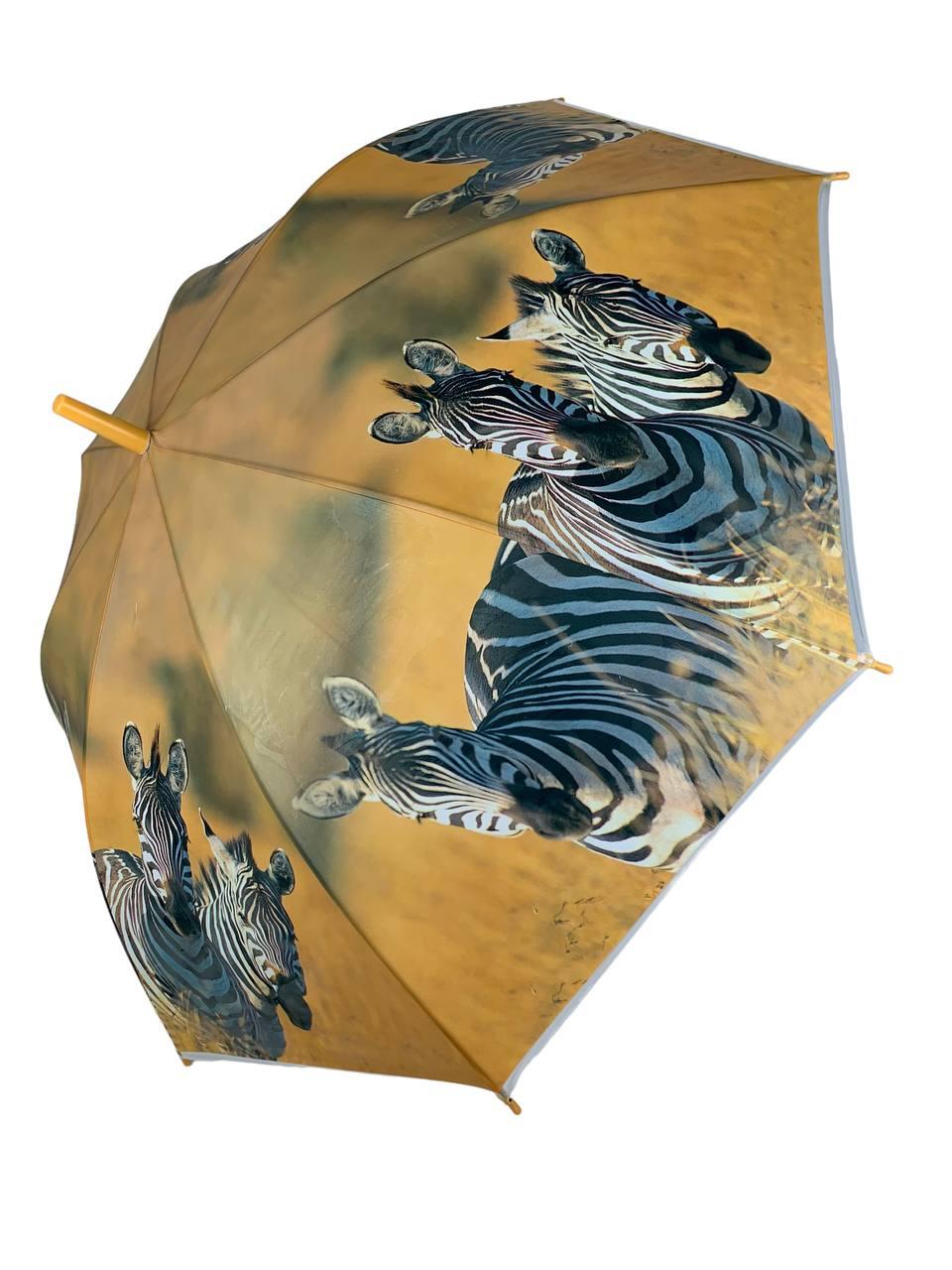 Парасоля-тростина жіноча напівавтомат Swifts з зеброю Жовтий (0335-3)
