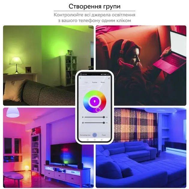 Лампочка умная светодиодная Tuya Smart LED WiFi E27 RGB Color 2700K-6500K 9W 900 Лм 110-230 В 802.11b/g/n PC Белый - фото 4 Лампочка умная светодиодная Tuya Smart LED WiFi E27 RGB Color 2700K-6500K 9W 900 Лм 110-230 В 802.11b/g/n PC Белый - фото 4