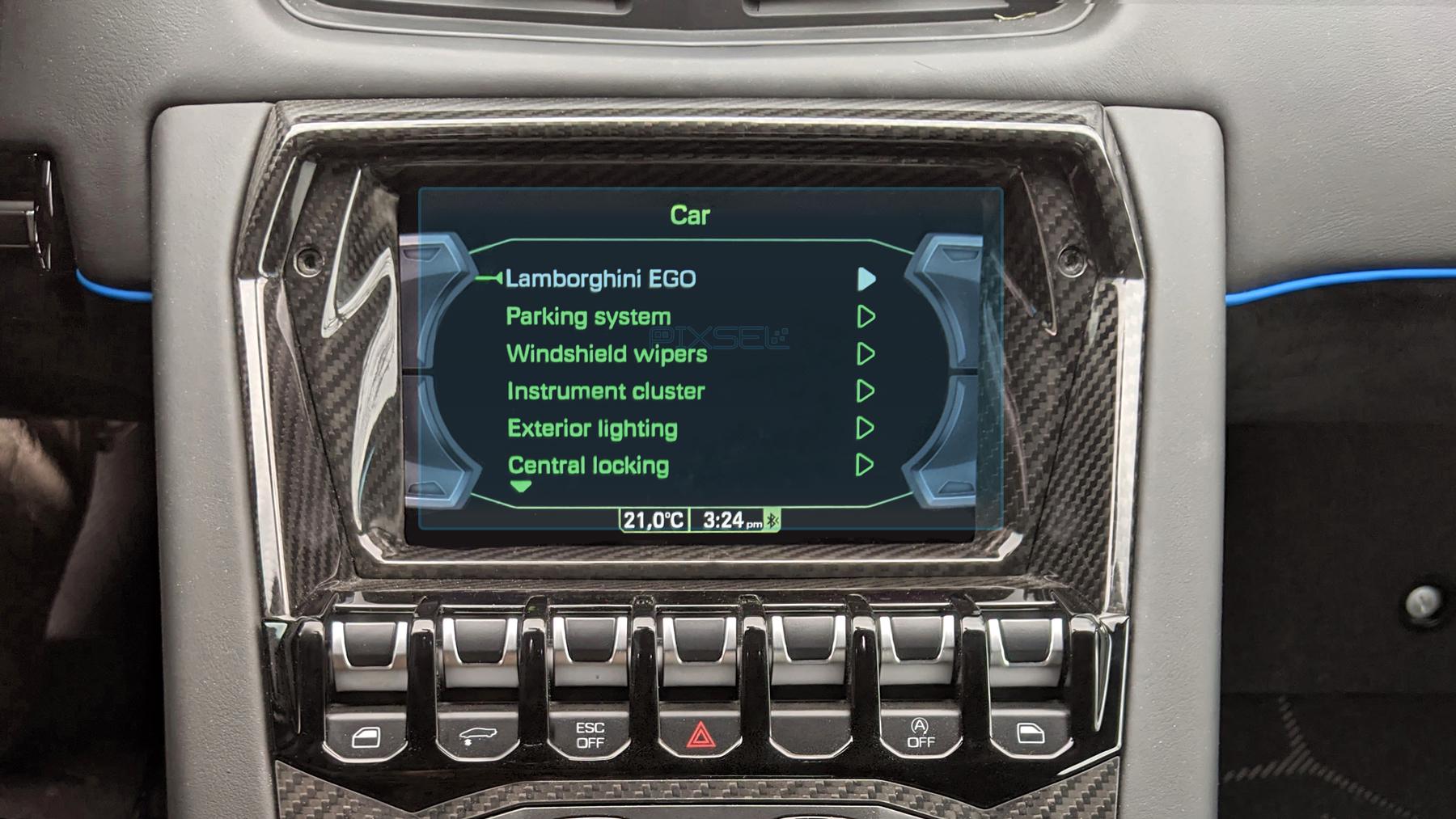 Защитное стекло Pixsel гибридное матовое на монитор Lamborghini AVENTADOR-5,9" 2018