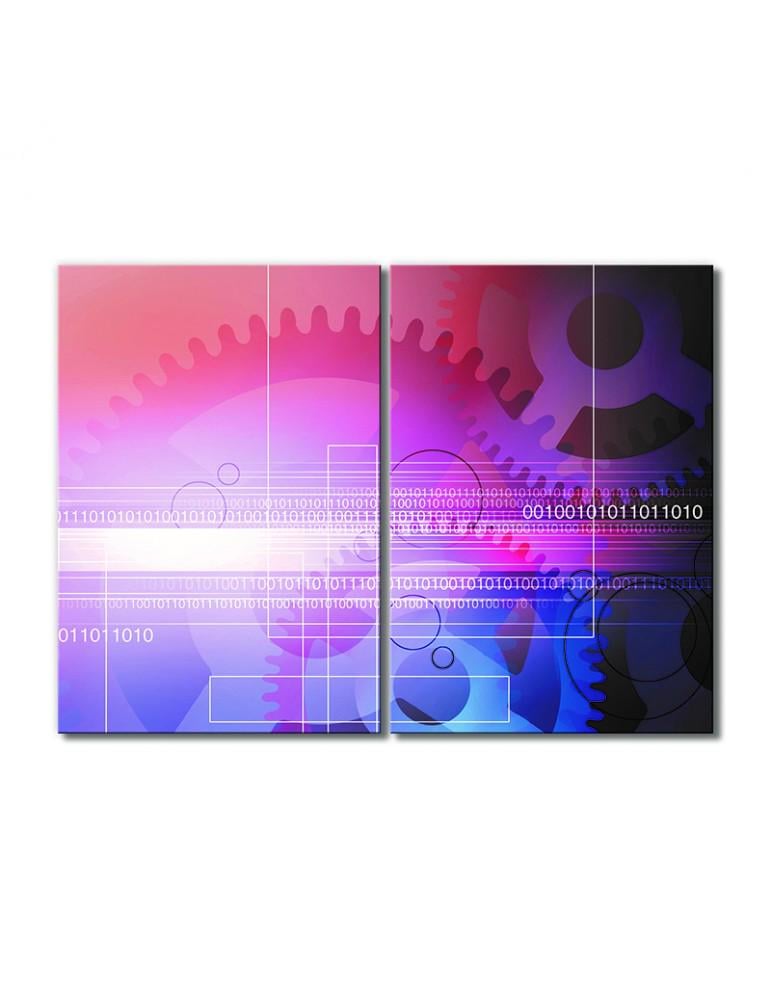 Картина модульная Розово-лиловый код 2 модуля 30х45 см