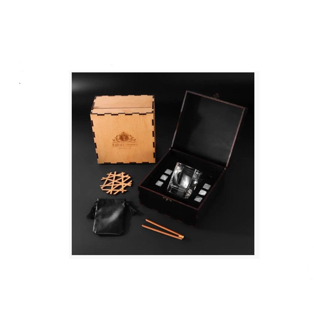 Камни для виски с одинарным стаканом и мешочком для хранения в коробке 6 шт. (c4ac48ff)