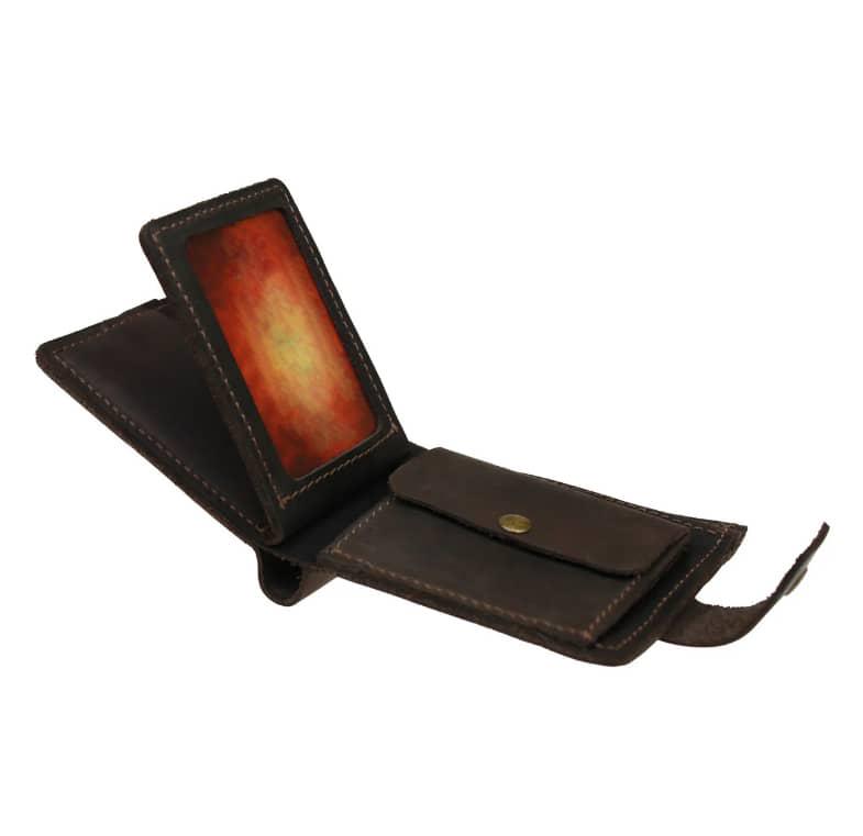 Кошелек Classic Plus кожаный 11х9,5х2,5 см Темно-коричневый - фото 3 Кошелек Classic Plus кожаный 11х9,5х2,5 см Темно-коричневый - фото 3