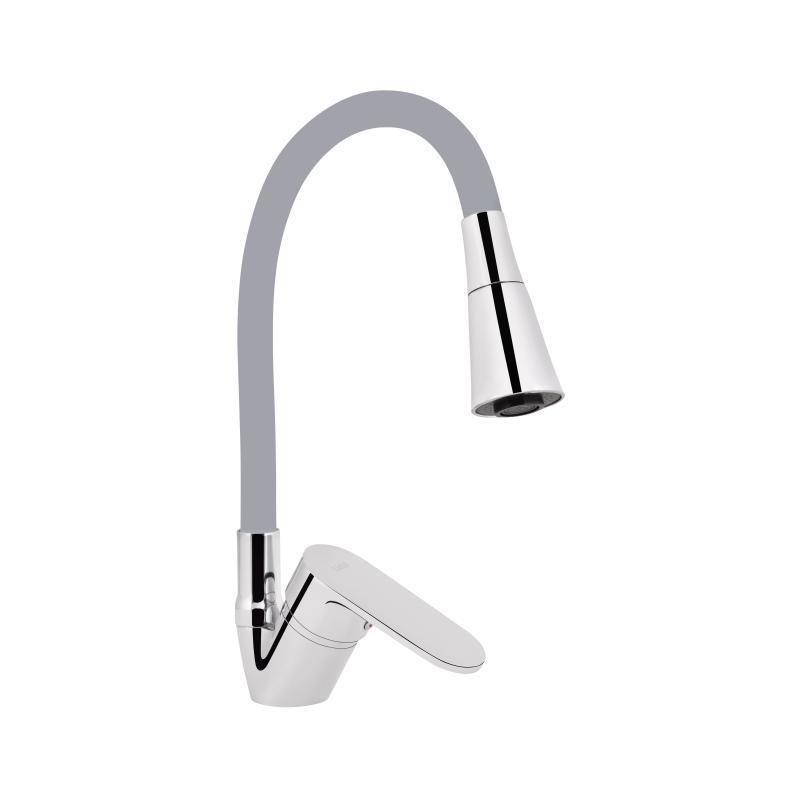 Смеситель для кухни Lidz Tani 008F3 с гибким изливом k40 LDTAN008F3GCR39507 Chrome/Grey (3026719729)